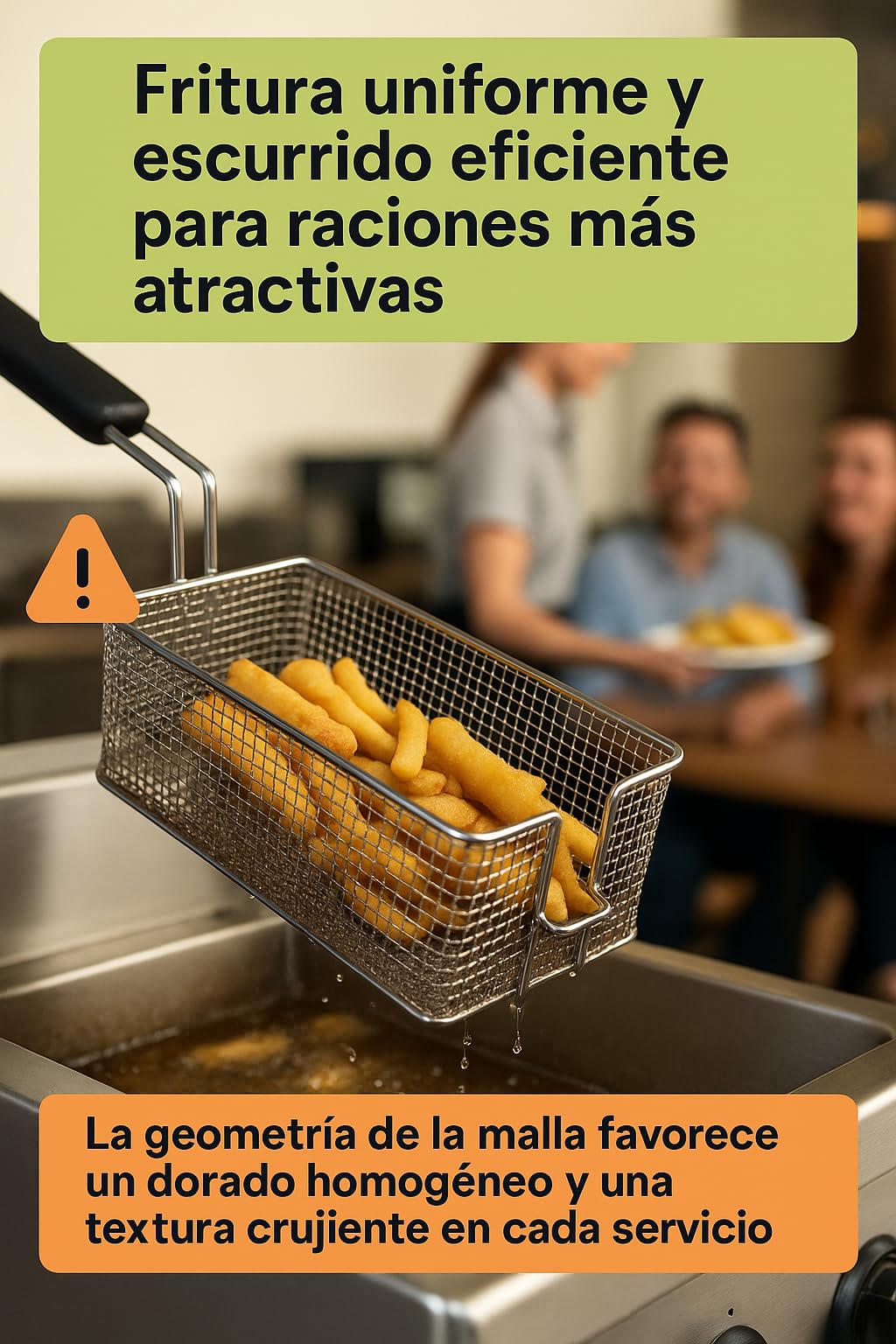 CubetasGastronorm ® cesta freidora 160x330x120 mm acero cromado recambio compatible con Zanussi modelos HFR 410 412 HFR 810 para freidora gas cocina profesional bar restaurante y hoteleria extra