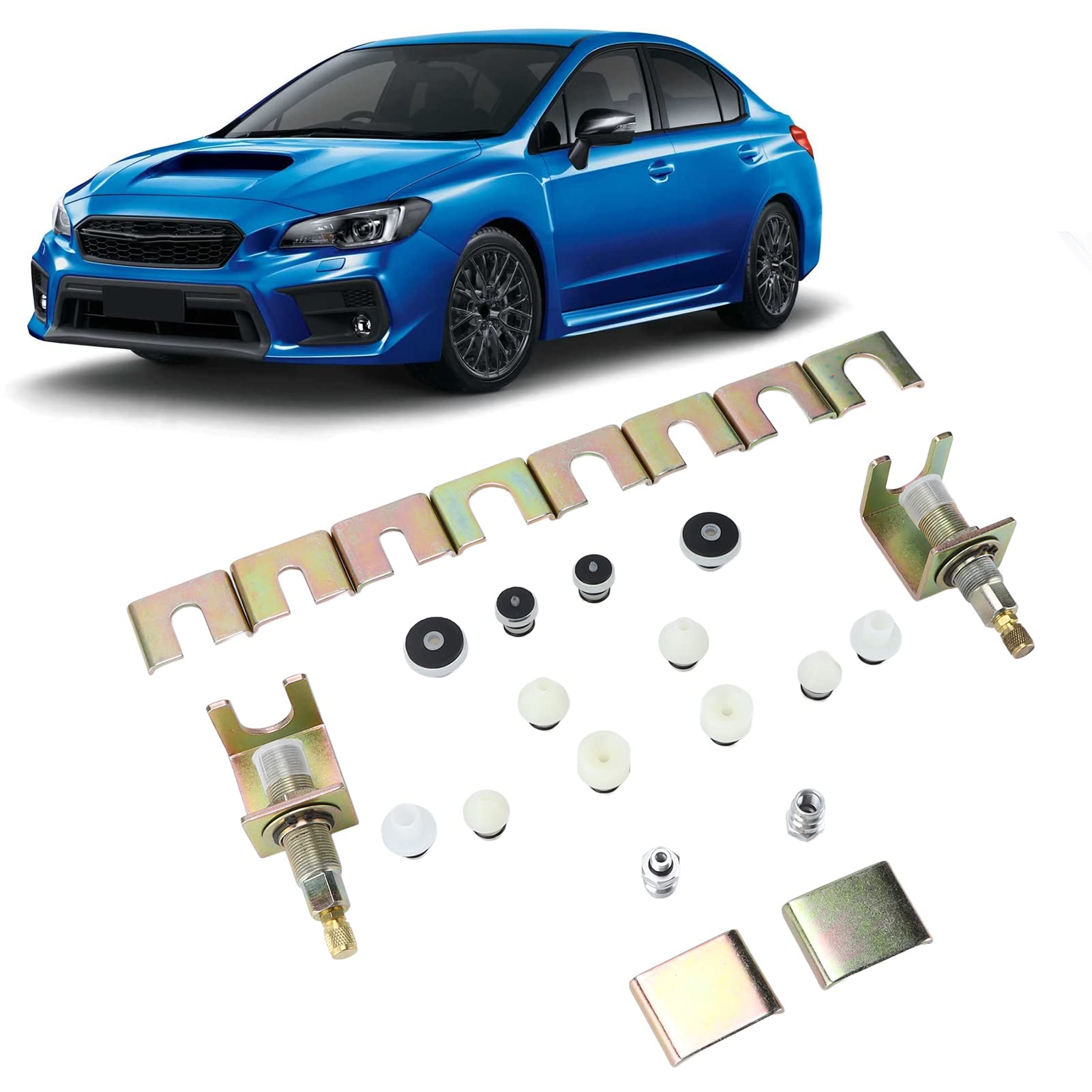 Kit de Prueba de Fugas de Aire Acondicionado, Incluye 12 Tapones y 10 Cierres, Aleación de Aluminio Herramienta Universal de Reparación de Automóviles para Tubos de Aire Acondicionado, Condensador