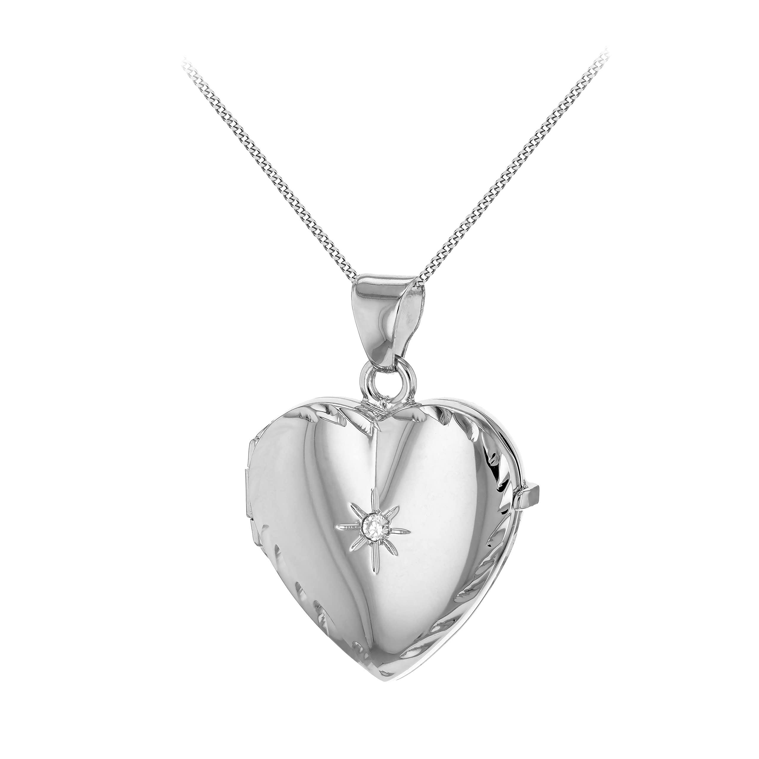 Tuscany Silver Damski wisiorek z medalionem ze srebra wysokiej próby na łańcuszku pancerka ze srebra wysokiej próby 46 cm/18 cali