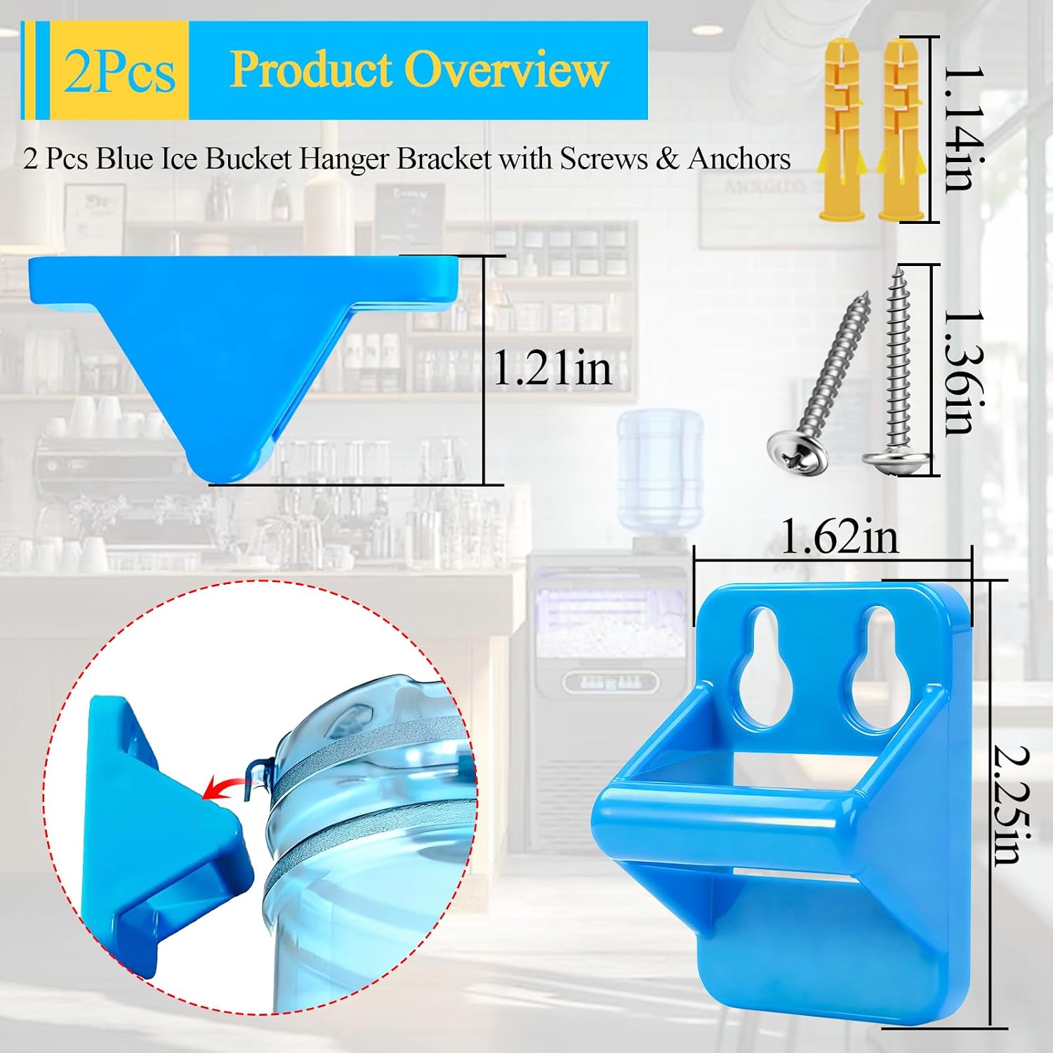 2 pcs Ice Bucket Hanger Bracket, Fits Saf-T-Ice Tote Drying Rack, W/Screws image 2