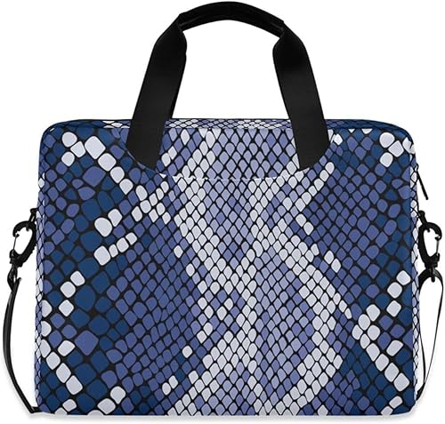 OTVEE Elegante piel de serpiente azul bolsa de ordenador portátil 15.6 pulgadas de la computadora que lleva el maletín bolso de mensajero del