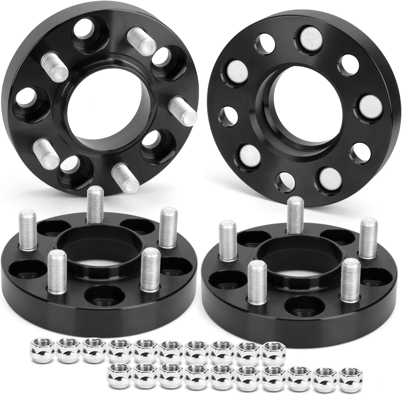 dynofit 5x4.5 Wheel Spacers, 1 inch Wheel Spacer with M14X1.5 Studs Compatible with 2015-2023 Ford Mustang, 2020-2022 Explorer 2017+ GT 5 Lug Rims | 5x114.3mm Hubcentric Spacer Kit, 4Pcs