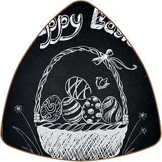 6 szt. podstawki na napoje trójkąt skórzane podstawki do kawy odporne na ciepło podkładki barowe dom lub bar kubek kielich vintage Happy Easter Basket jajka