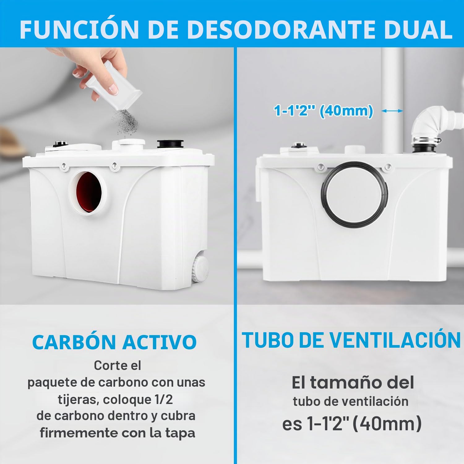 Herrselsam Bomba de agua sucia de 700 W 4/1 para aseo, ducha, lavabo