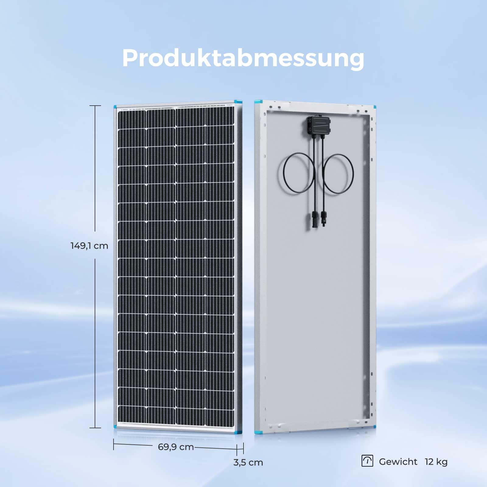 RENOGY Pannello solare monocristallino da 200 W, 12 Volt, pannello solare fotovoltaico, ideale per la ricarica di batterie da 12 V, camper, giardino, camper barca