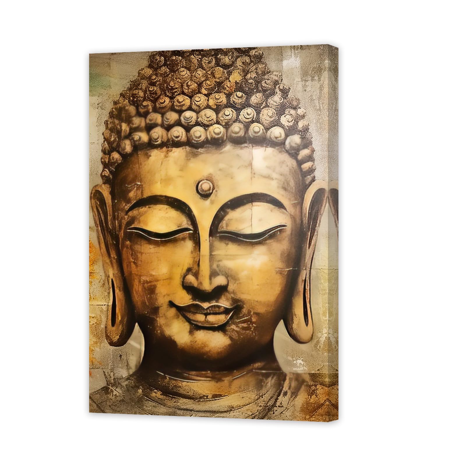 ZXHYWYM Buddha Canvas Wall Art Zen Pictures Buddha Statue Painting Spa Meditation Spiritual Artwork Print for Yoga Room Bathroom Wall Decor Framed (C, (50.00 x 75.00 cms)) — image 1