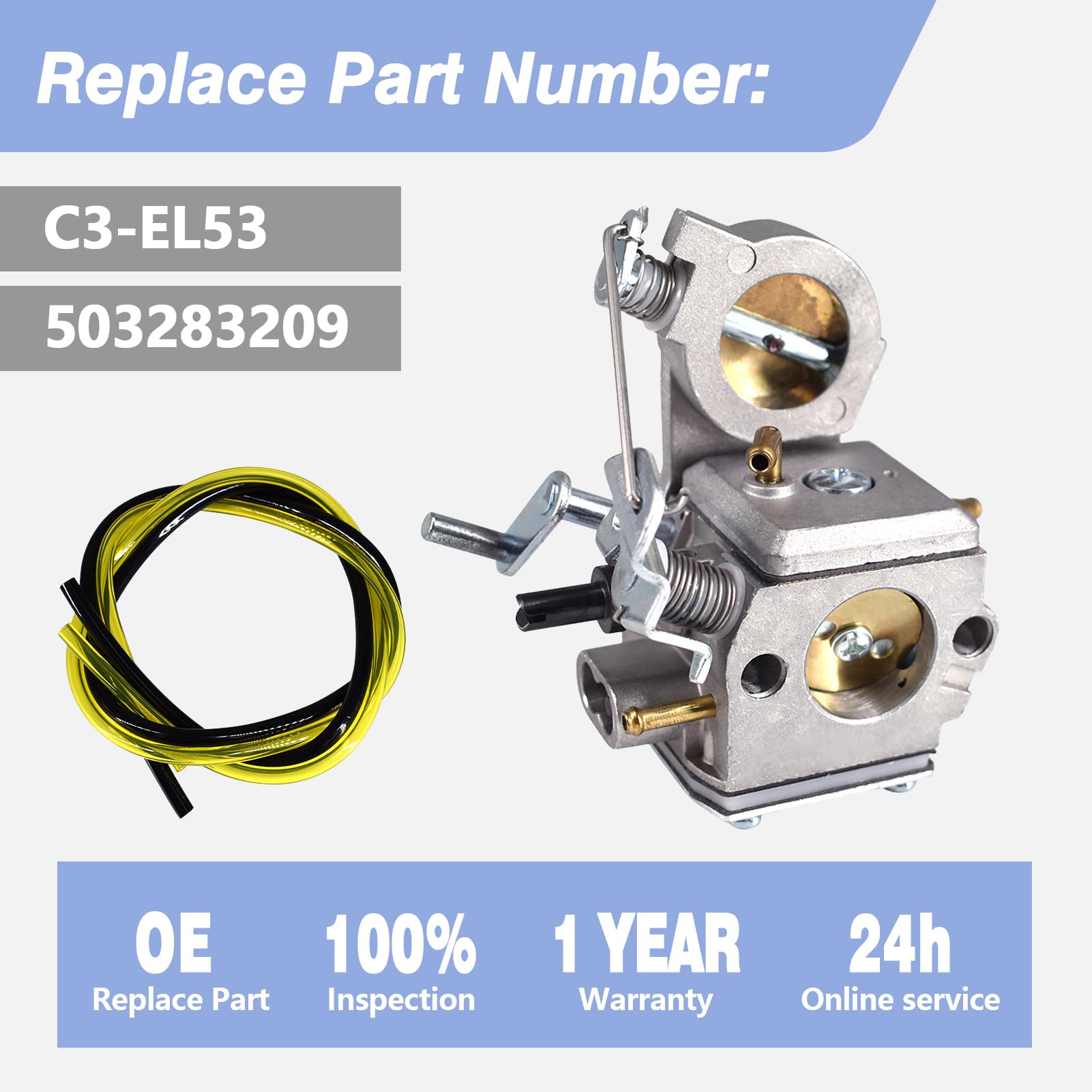 Carburatore Ricambio Per Husqvarna K750 K760 - Compatibile ZAMA C3-EL53, Con Filtro Aria E Guarnizioni