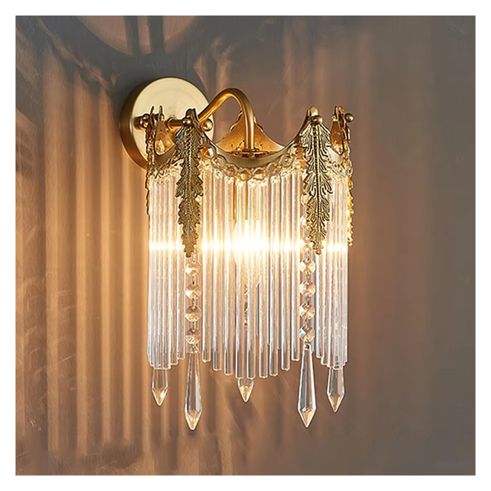 Applique murale de luxe couronne en cuivre pour chambre romantique