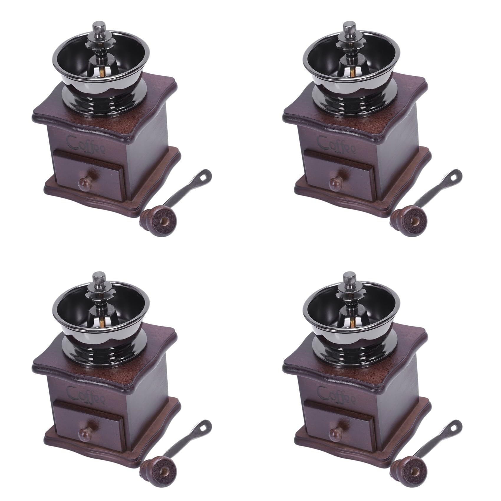 Hndhbfgrt 4X Manual Coffee Grinder, Hand Coffee Beans Grinding Machine, Hand Coffee Burr Mill,Manual Bean Grinder