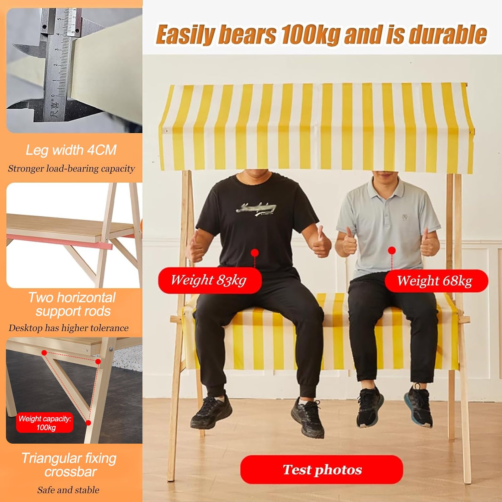 Puesto de Mercado Plegable con toldo, Carrito portátil para vendedores ambulantes en Eventos al Aire Libre y Puestos de Comida callejera.