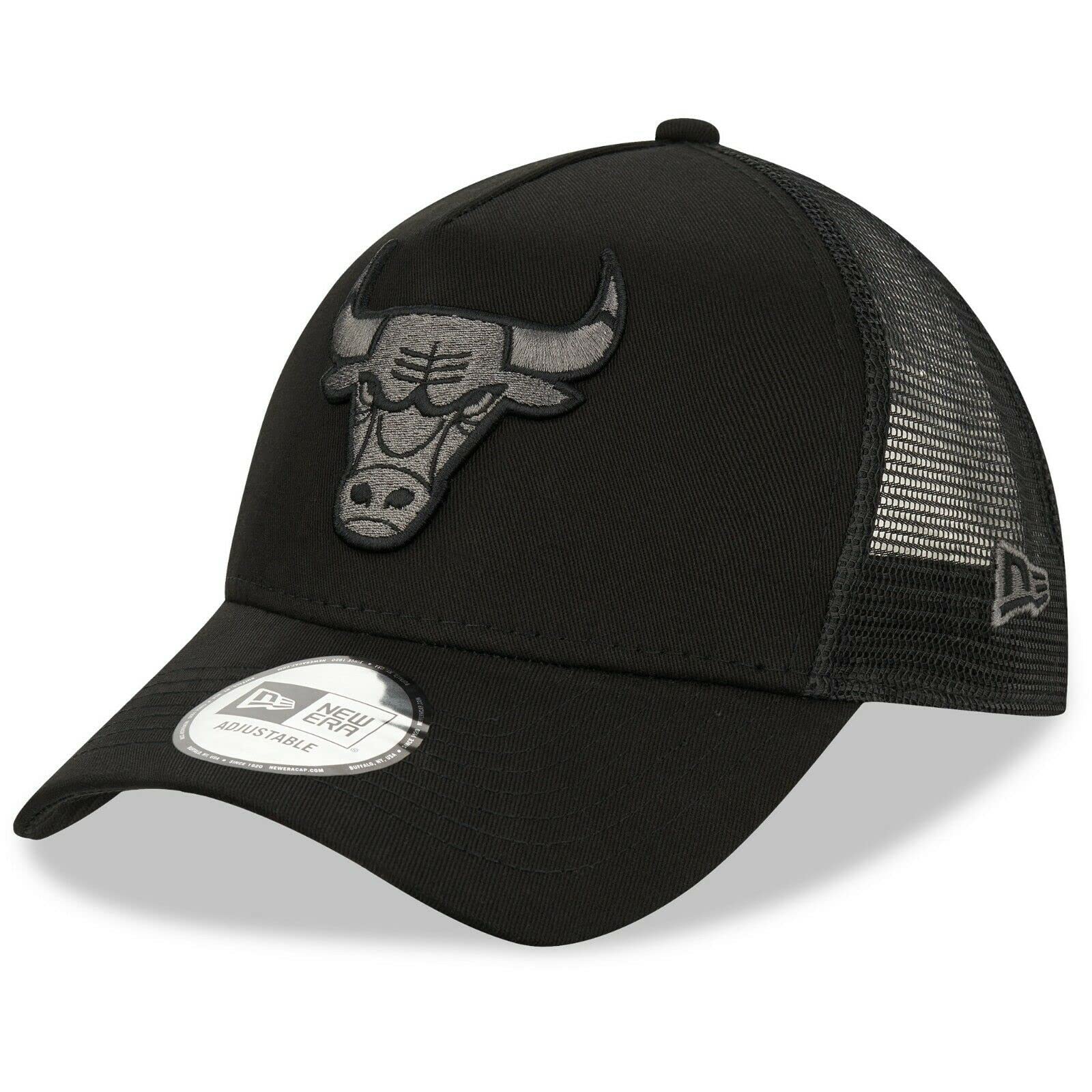 Chicago Bulls New Era NBA Team Black A-Frame Trucker Cap