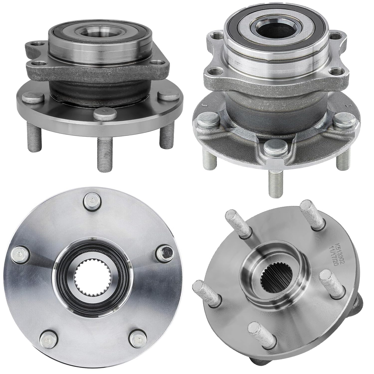 Detroit Axle - 4pc Wheel Bearing Hubs Assembly for 2015-2021 Subaru Legacy