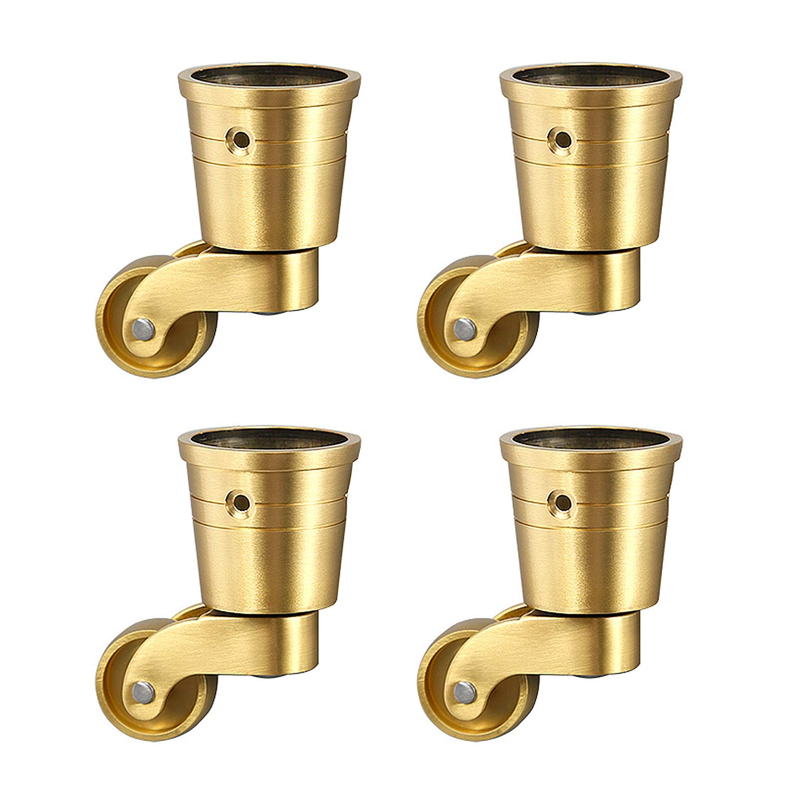 roulettes pivotantes pour Meubles Robustes Roue sans Freins (4 pièces), Laiton, 360 & deg; roulettes pivotantes Vintage avec vis, Roues pivotantes Mobiles pour Chariot/canapé/l