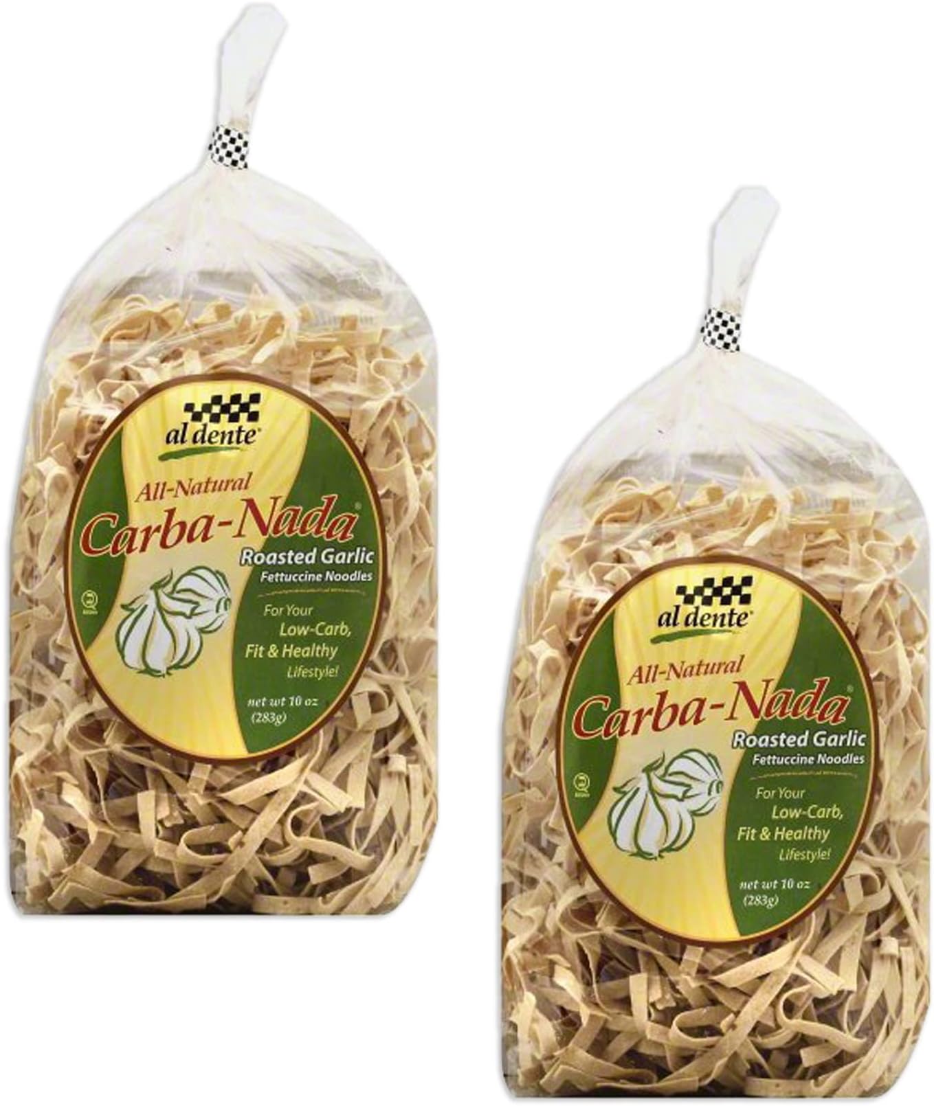 Al Dente Carba-Nada Roasted Garlic Fettucine Noodles -- 10 oz - 2 pc