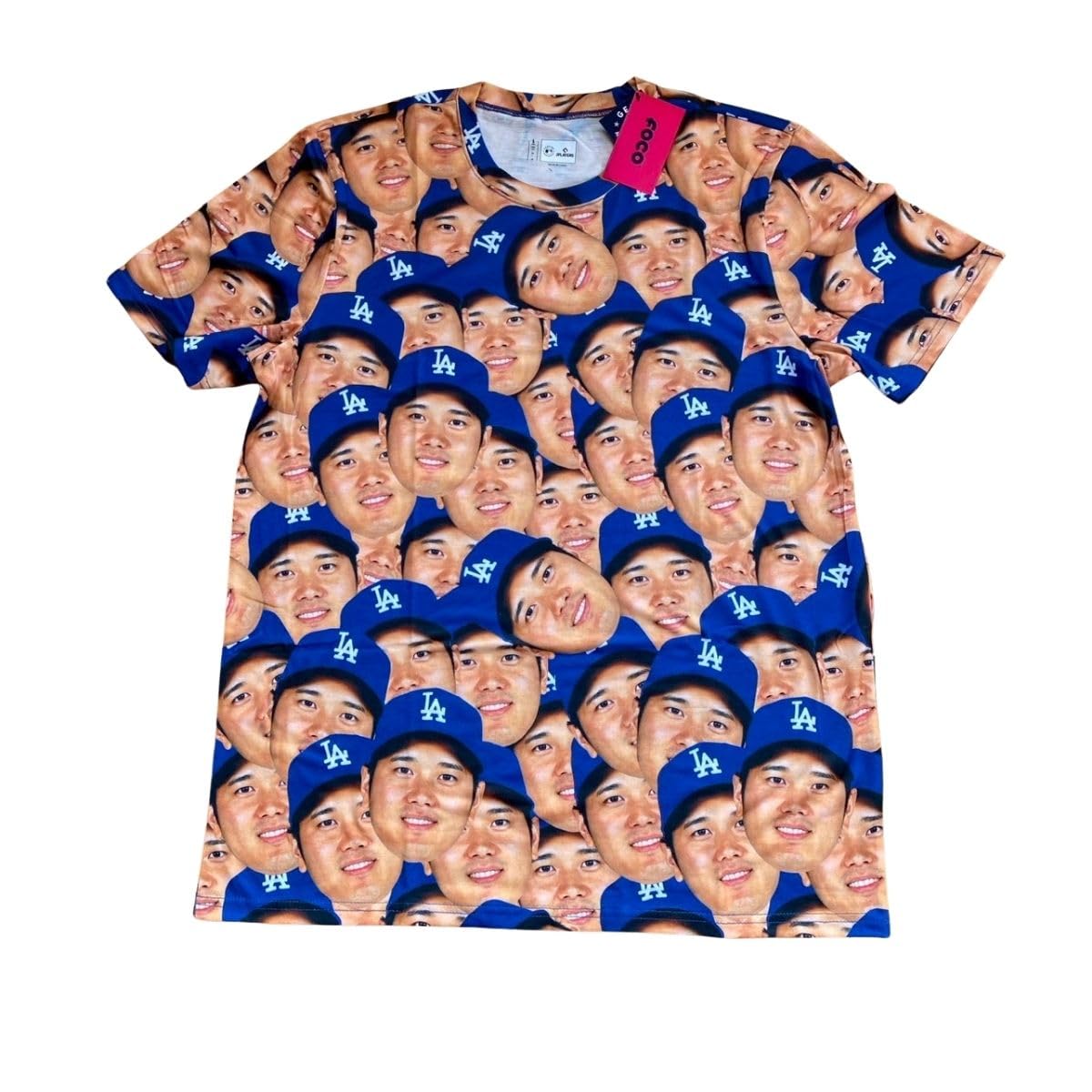 MLB公式　大谷翔平　応援グッズ　顔Tシャツ Amazon.co.jp: [FOCO] MLB公式 大谷翔平 「顔」Tシャツ 青