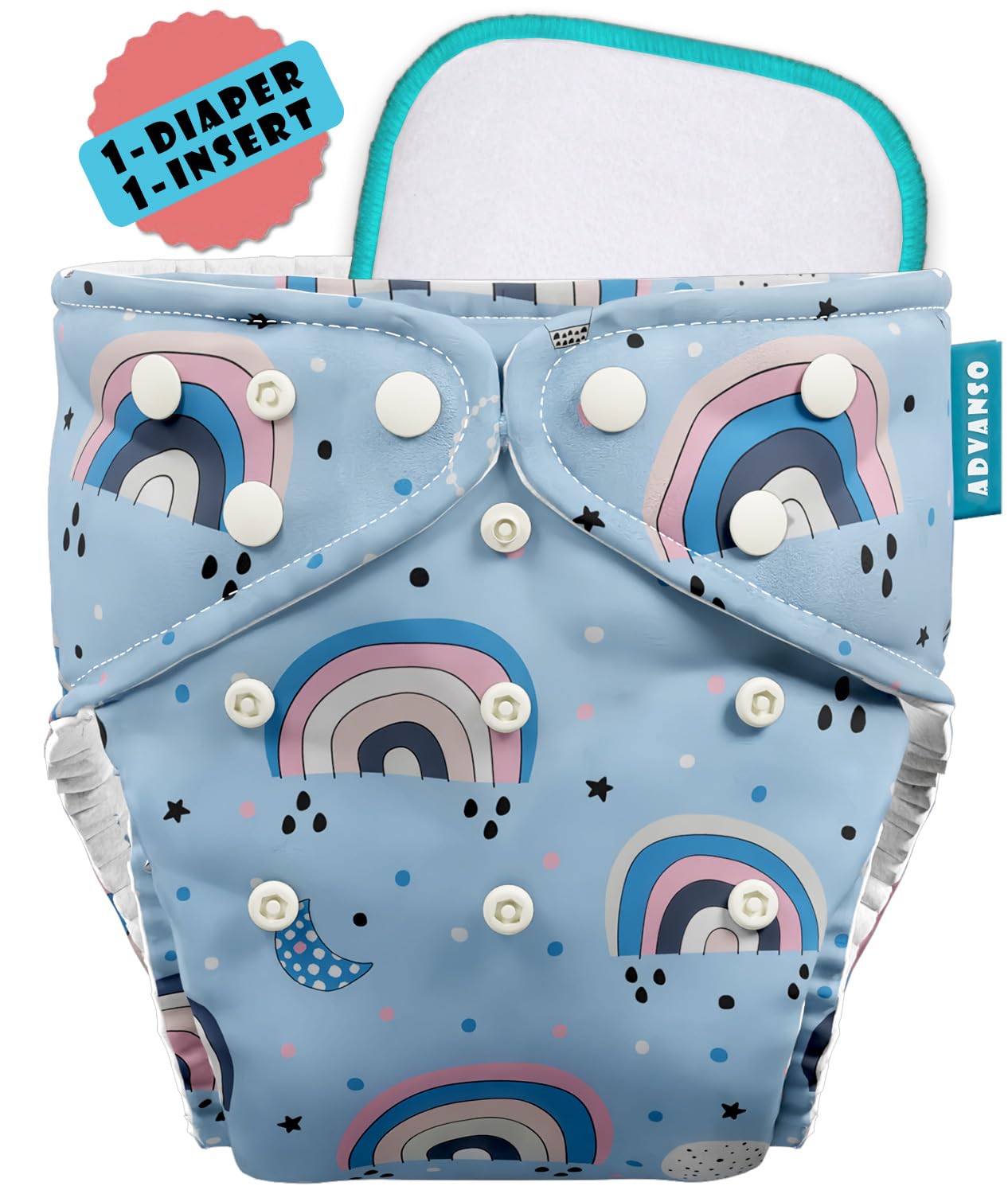 Leakage Proof cloth diapers for babies, high absorbent reusable diaper  insert pad combo pack washable cloth diaper free size 5-18kg adjustable