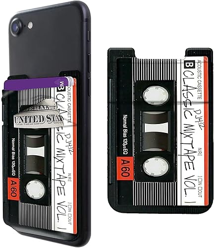 Rossy Cartera para teléfono celular, tarjetero adhesivo para pegar en la cartera, bolsillo de licra, funda de identificación para tarjeta de crédito