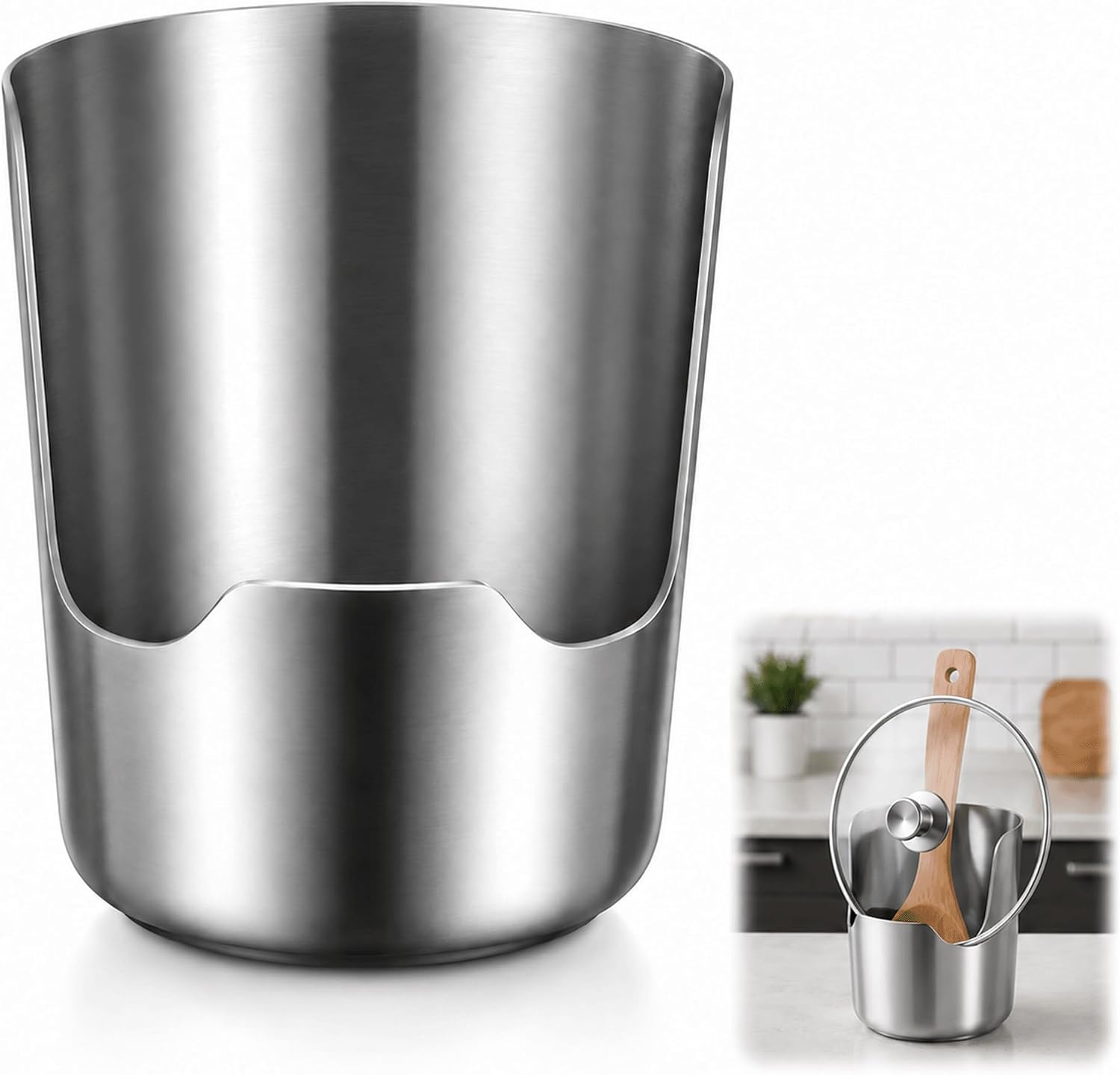Multi-Functional Kitchen Utensil Holder, Stainless Steel Countertop Organizer (Thickened 304 (Stainless Steel))