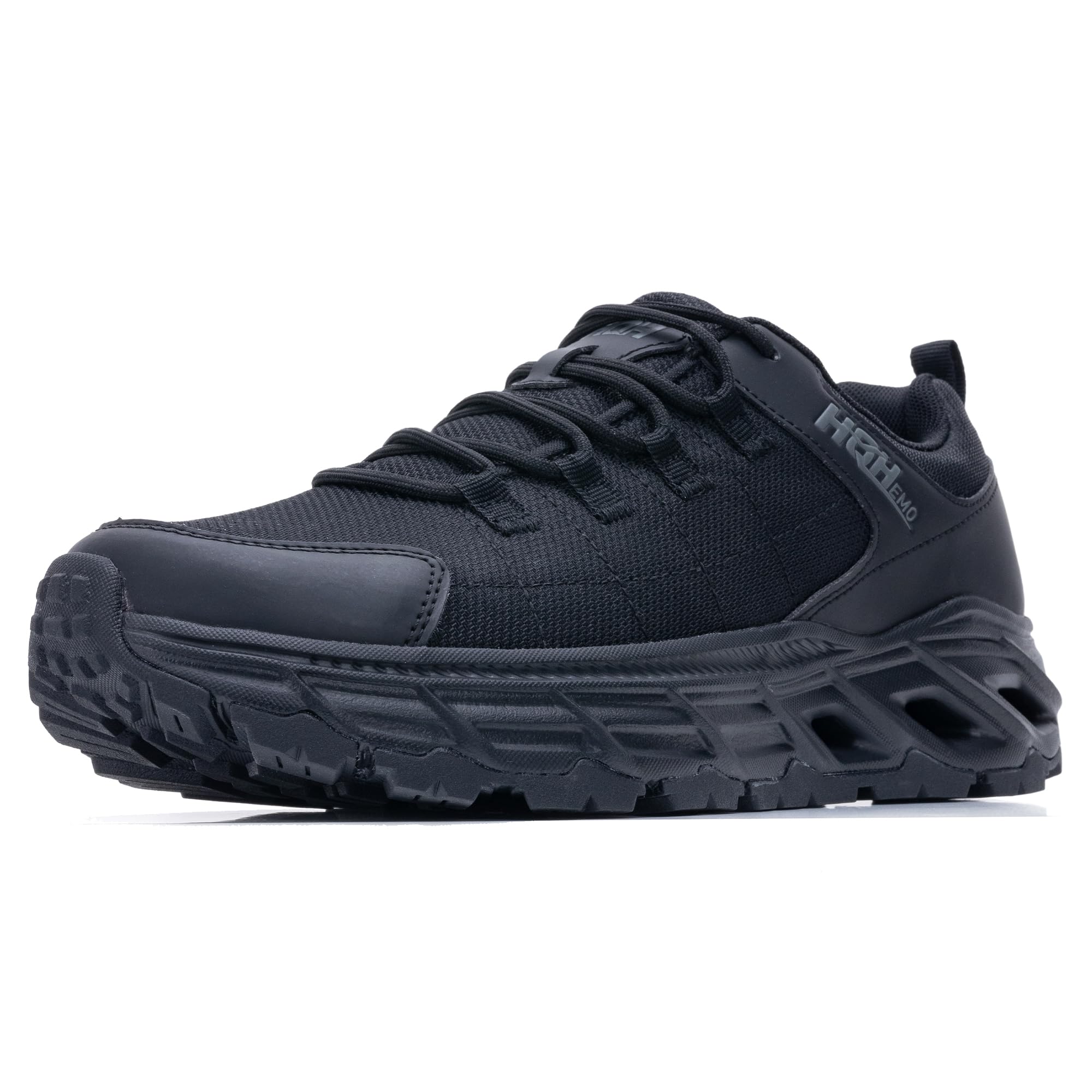 HQHEMO Mens Running Shoes | FALKON 1.0 Non-Slip Cross Training Shoes Athletic Sneakers | Gym Sport Outdoor Footwear Size US 7-12, Allblack, 11.5