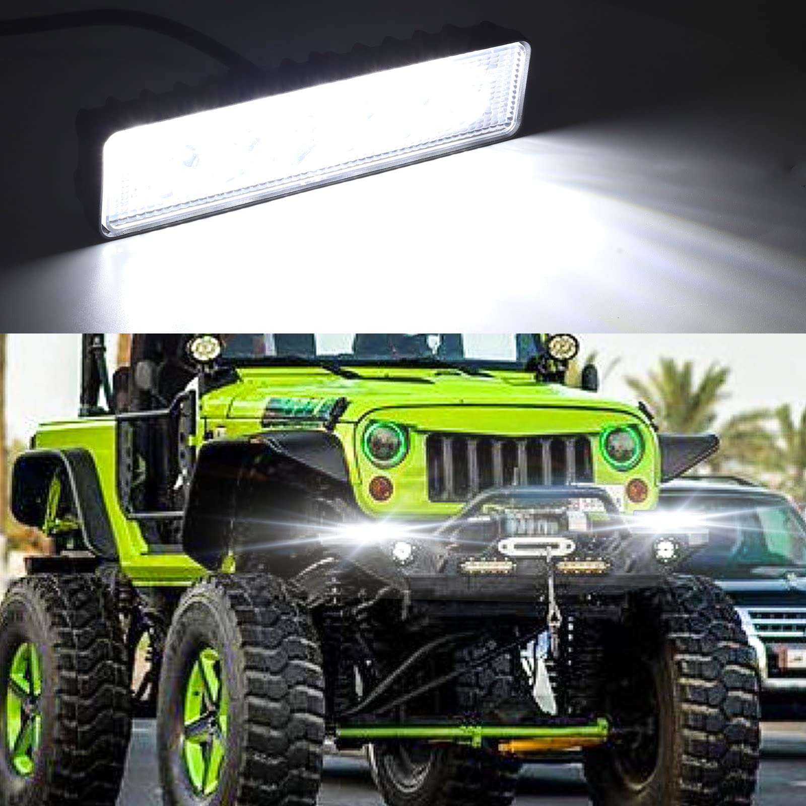 Amazon.co.jp: X-STYLE 18W LED作業灯 ワークライト 12V 24V兼用 6連