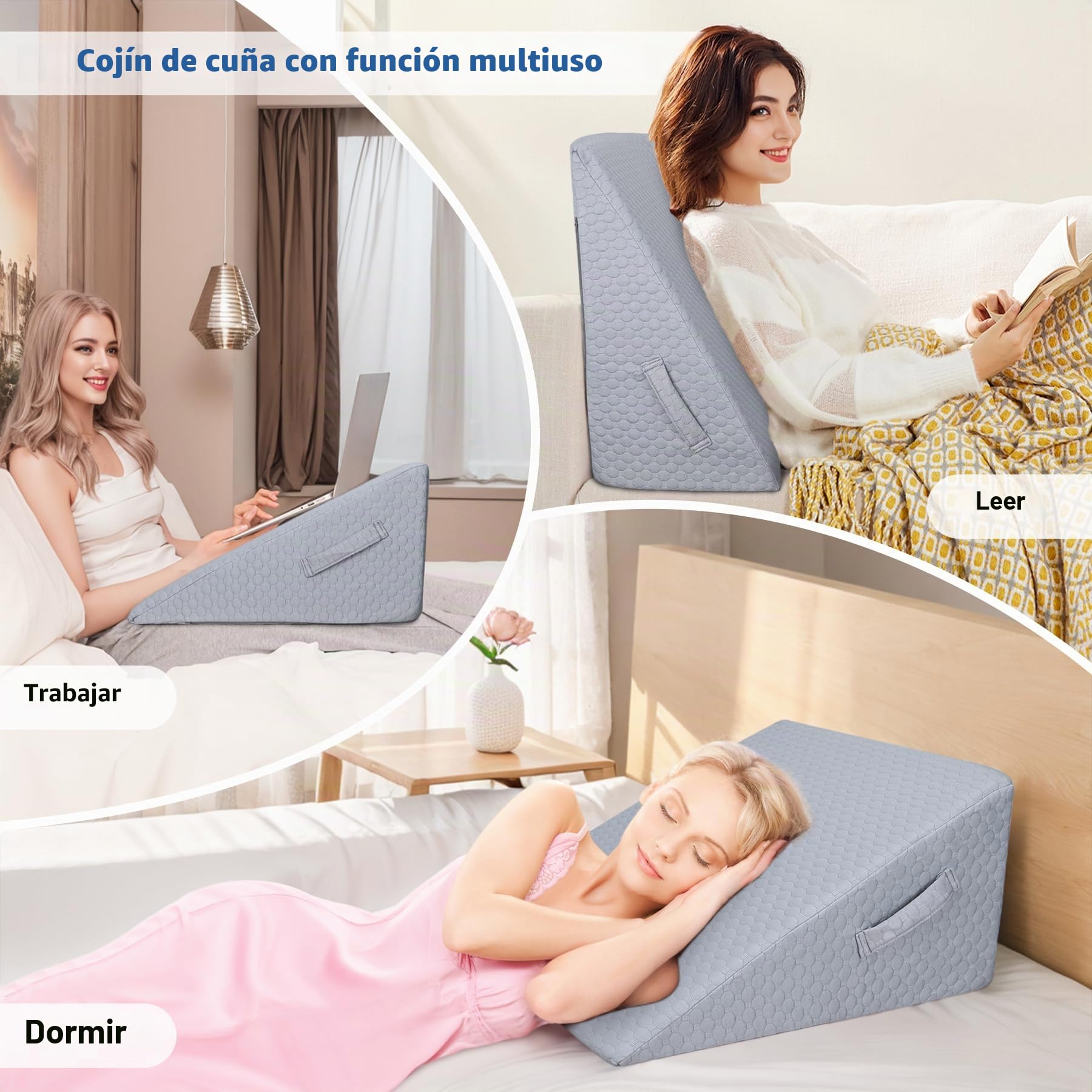 INFANZIA Cuña de espuma viscoelástica de 30 cm para cama y sofá