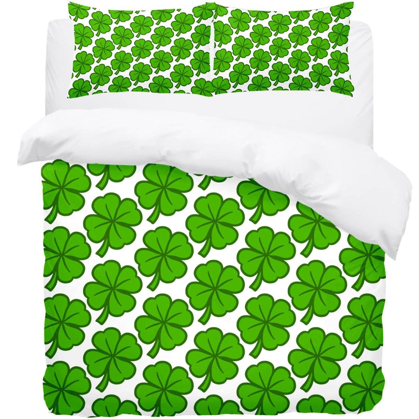 Parure de lit simple trèfle irlandais pour rénover la décoration de chambre facilement