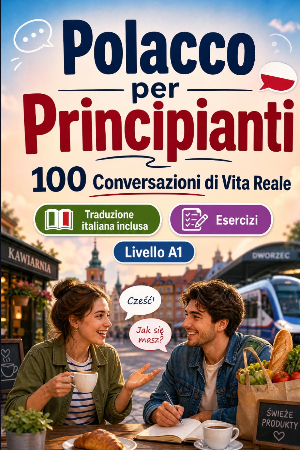 Il polacco per Principianti A1: 100 Conversazioni di Vita Reale: Impara il polacco con 100 dialoghi bilingue, saluti, viaggio, spesa, lavoro, traduzione, vocabolario ed esercizi