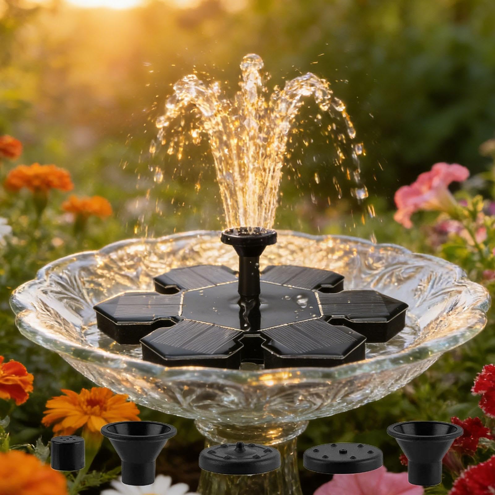 Pratica decorazione a energia solare, senza fili, a forma di , per esterni per abbeveratoio per uccelli, adatta per cortile, cortile, , giardino e terrazza