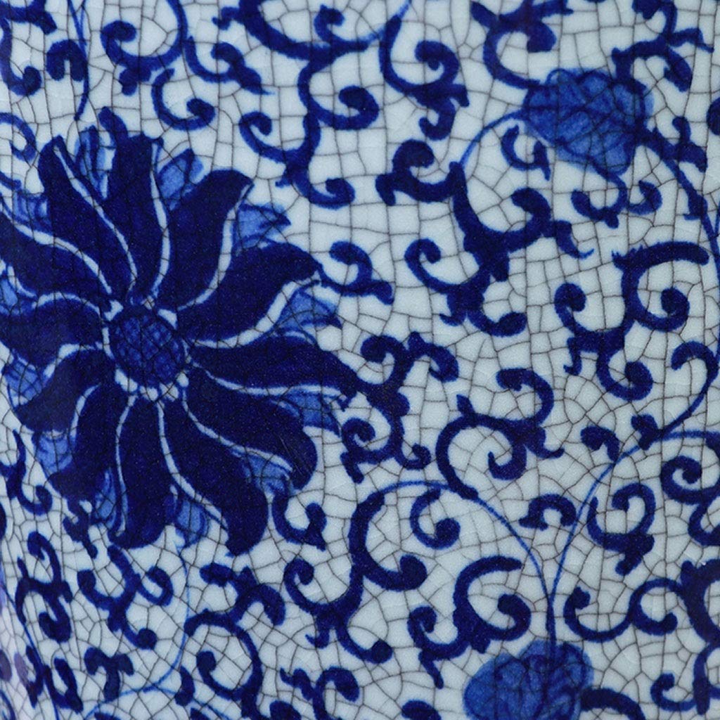 GRFIT Jarrones Jarrón de Piso de cerámica Antiguo Azul y Blanco jarrón de Porcelana decoración de Sala de Estar 24.8 Pulgadas de Altura Jarrones Decorativo