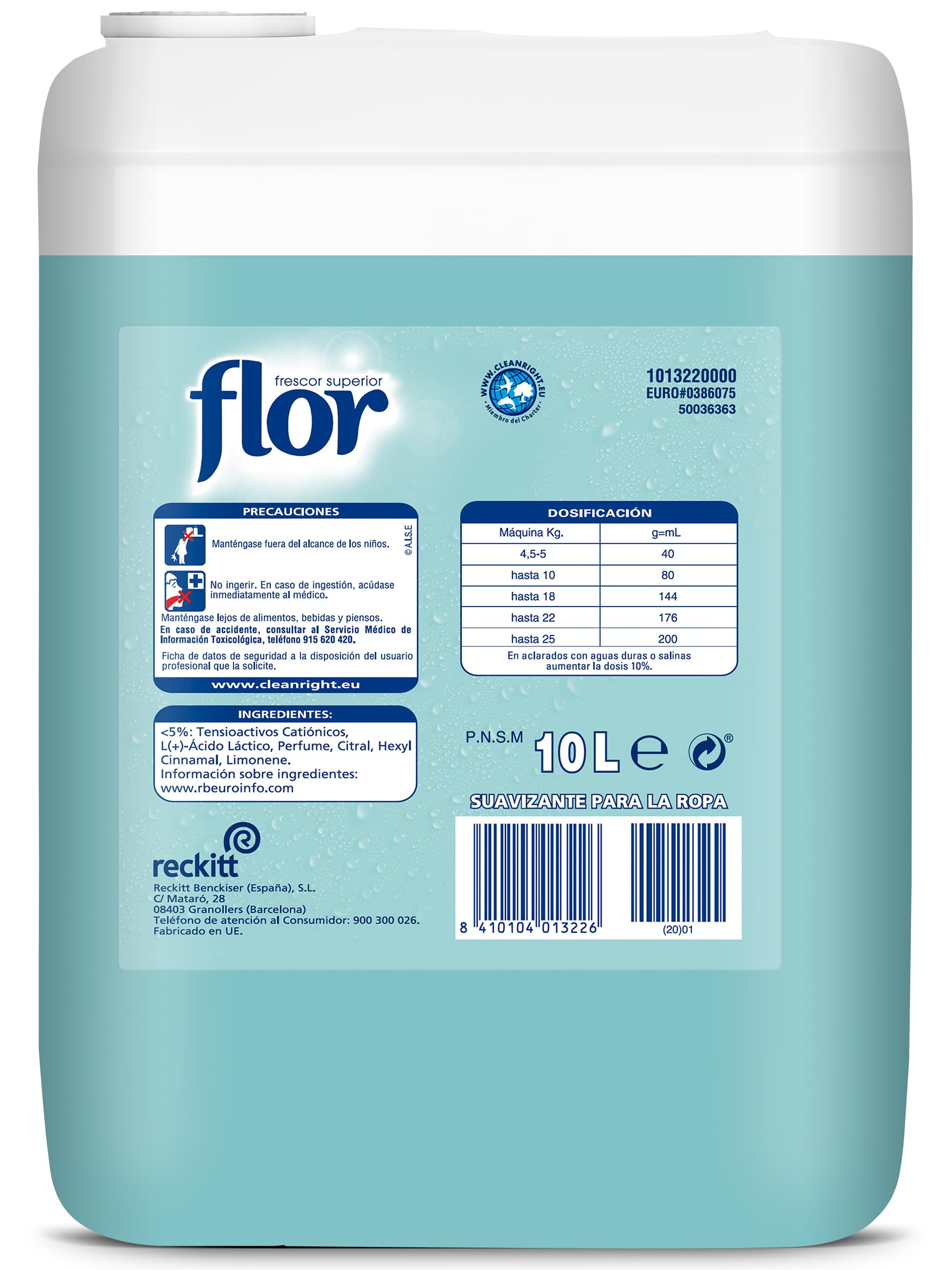 Flor - Suavizante para la ropa profesional, aroma nenuco - 250 dosis