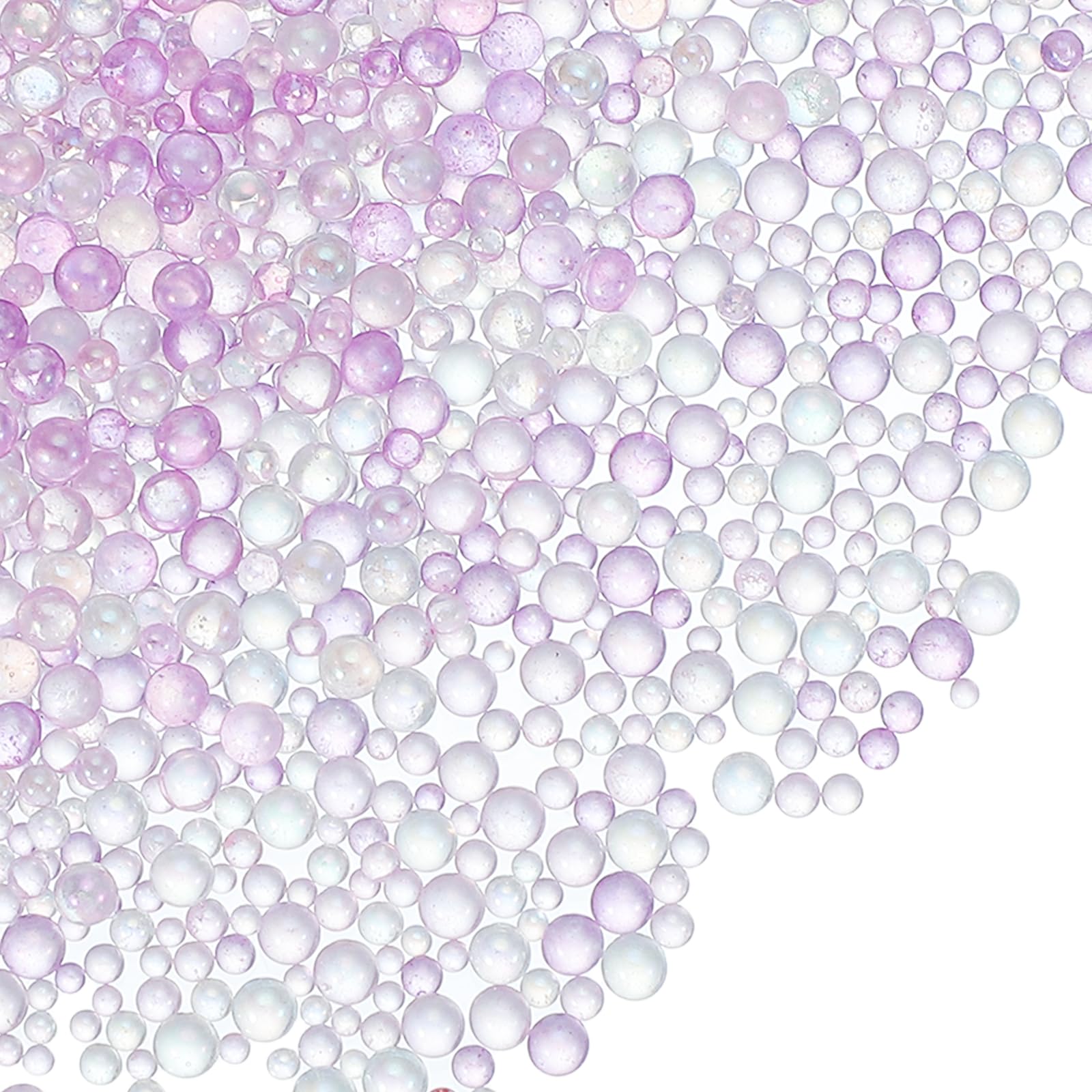 YELARXI Glass Bubble Beads, Tiny Iridescent Beads No Hole Mini Glass Bubble - Fitting for (DIY Crafting - Nail Art - Jewelry Making) 1-3mm &100g & Mixed Purple