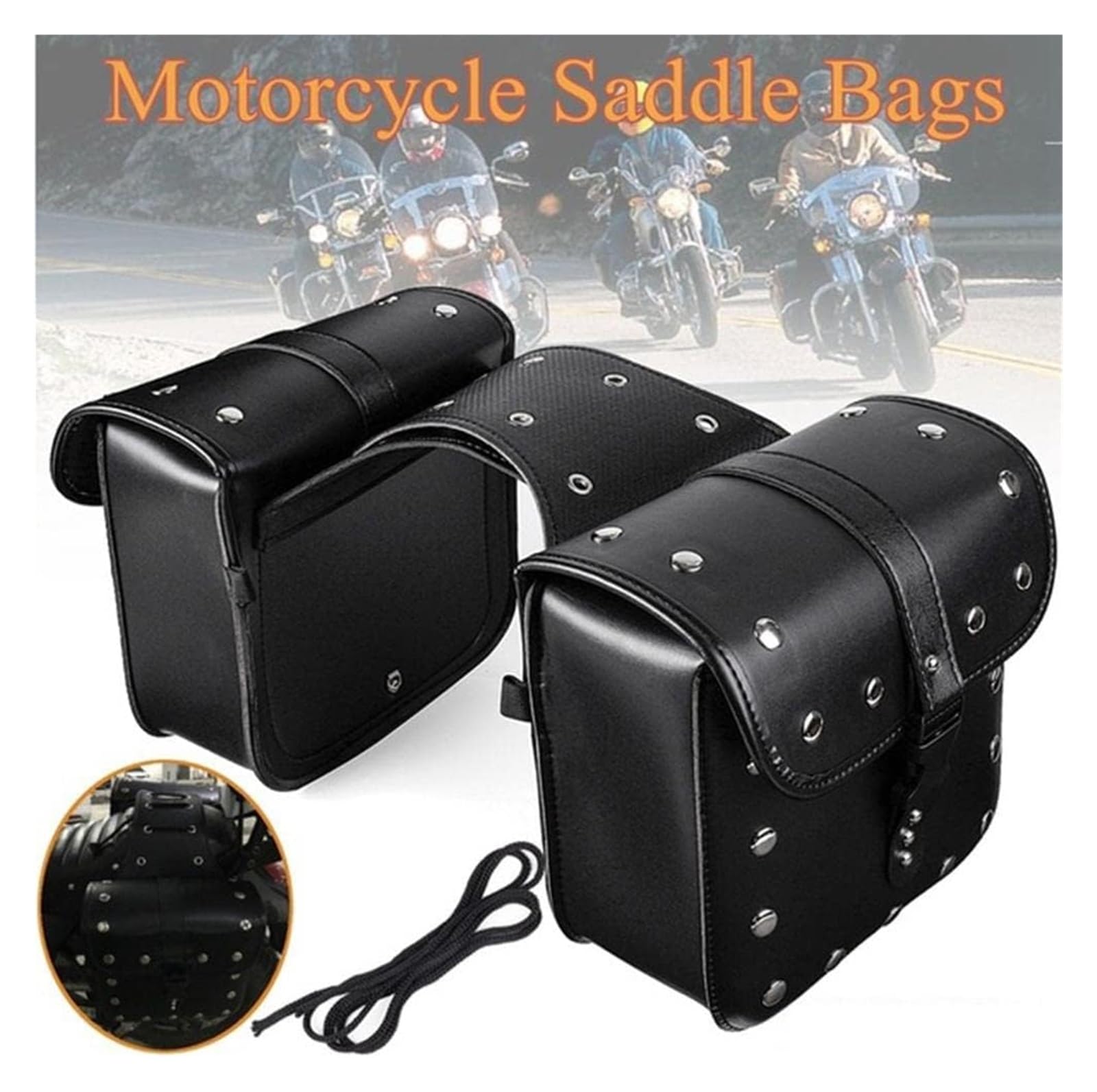 Bolsas Sillín De Motocicleta Bolsas para Sillín De Motocicleta, 2 Piezas, Universales, Impermeables, para Almacenamiento Lateral De Equipaje, para Asiento Trasero