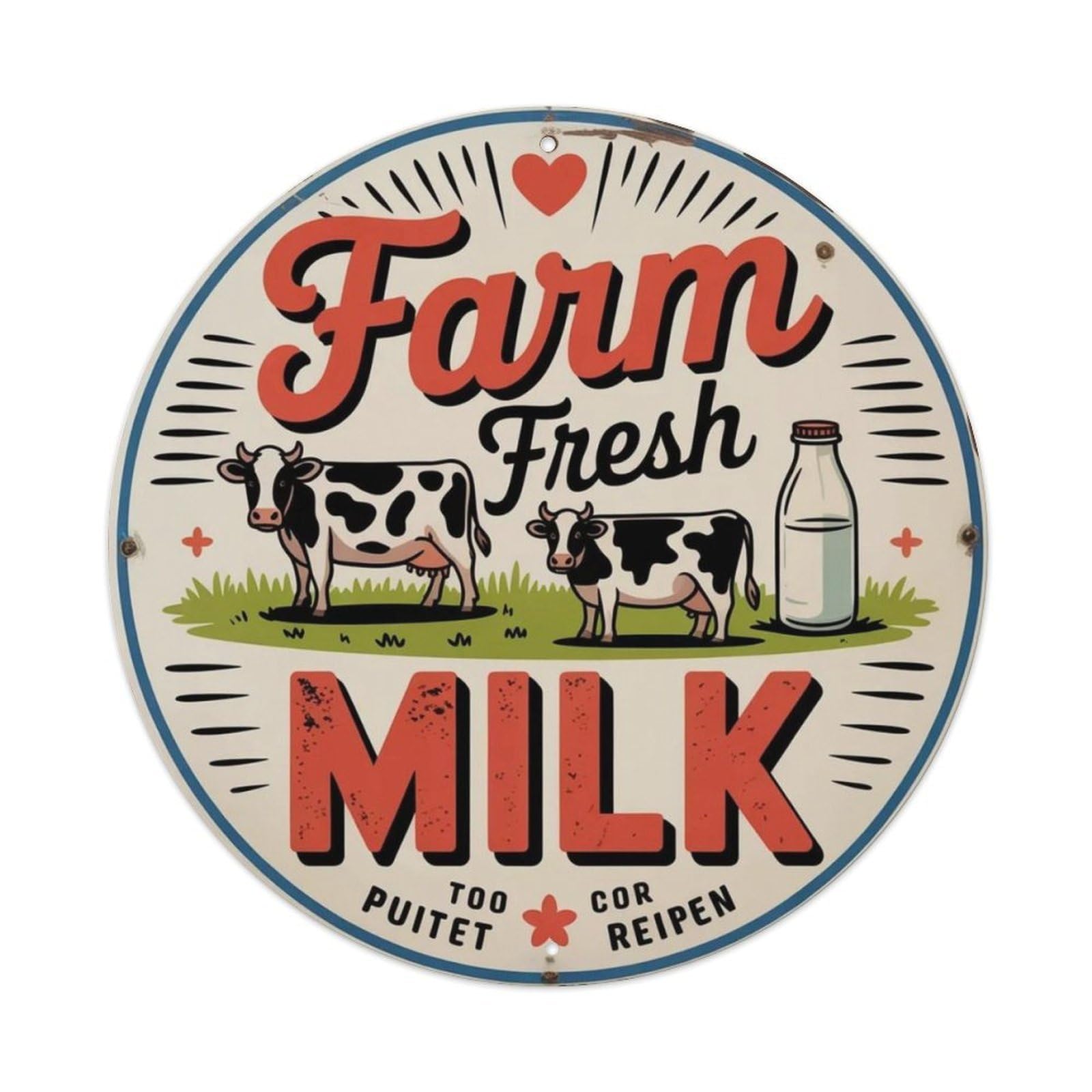 Farm Fresh Milk Farm Poster Metal Tin Sign Plaque