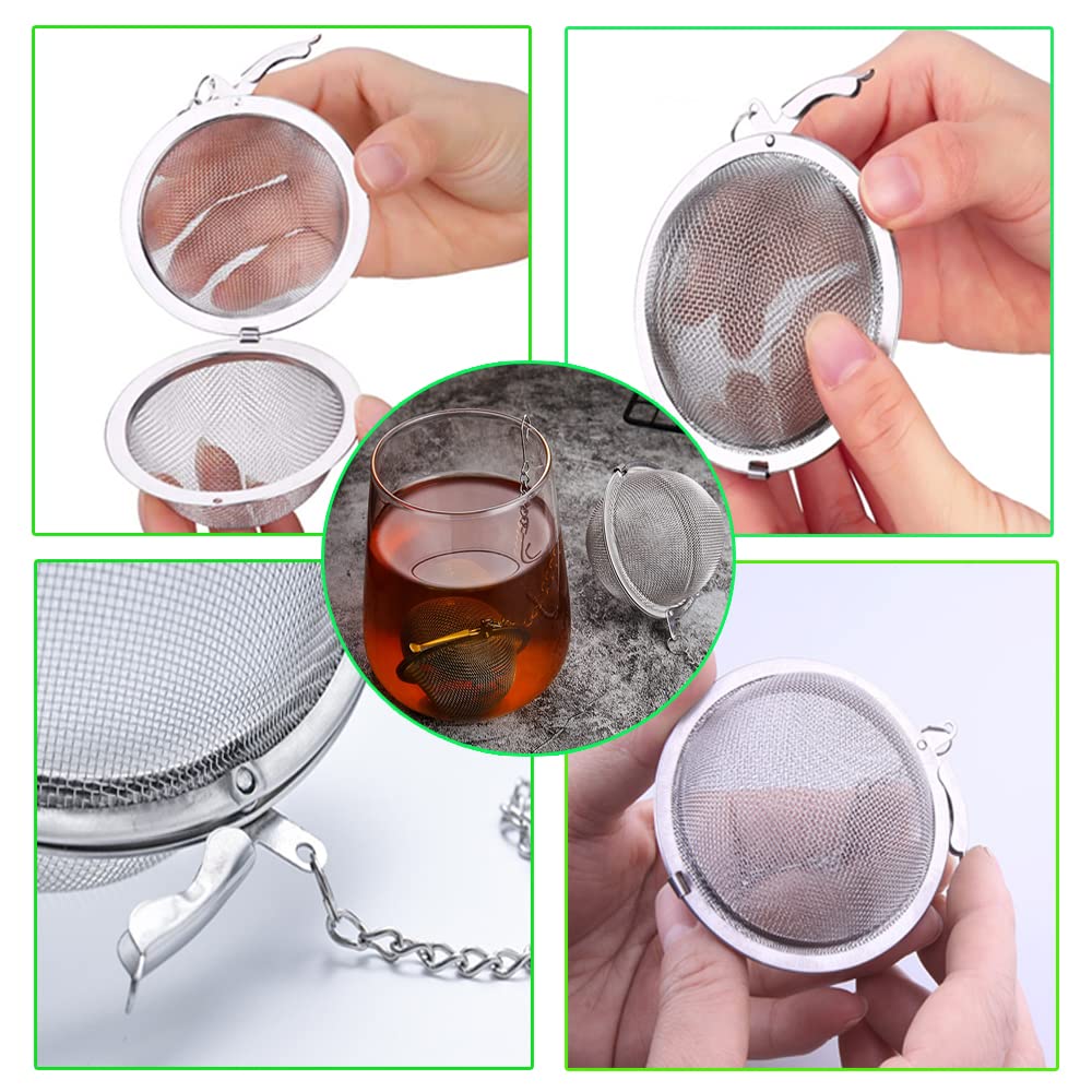 Mogokoyo Teesieb Edelstahl - 8 Stück Mit Kette Für Losen Tee