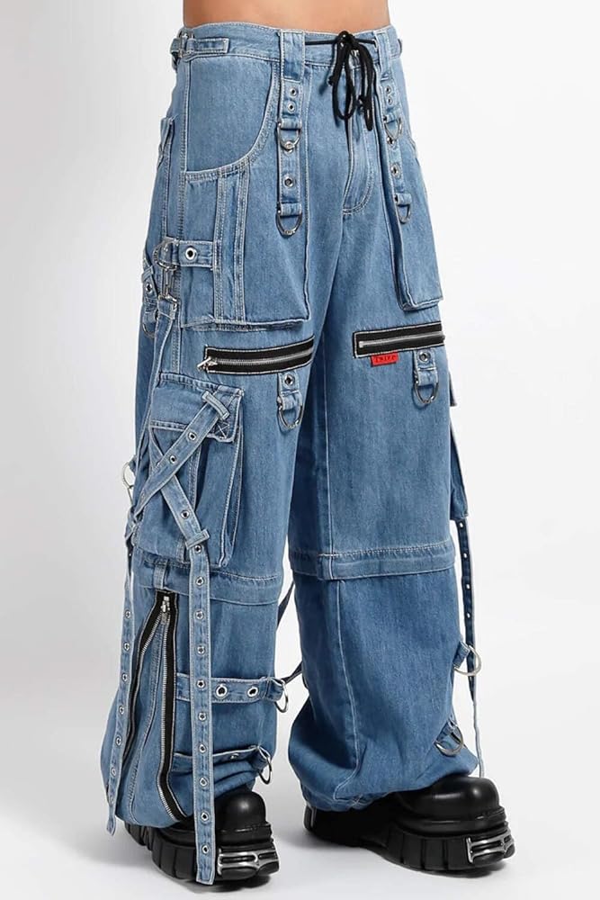 Tripp nyc パンツ Tripp NYC Denim X Strap Pants [Light Blue] XS at Amazon Men's