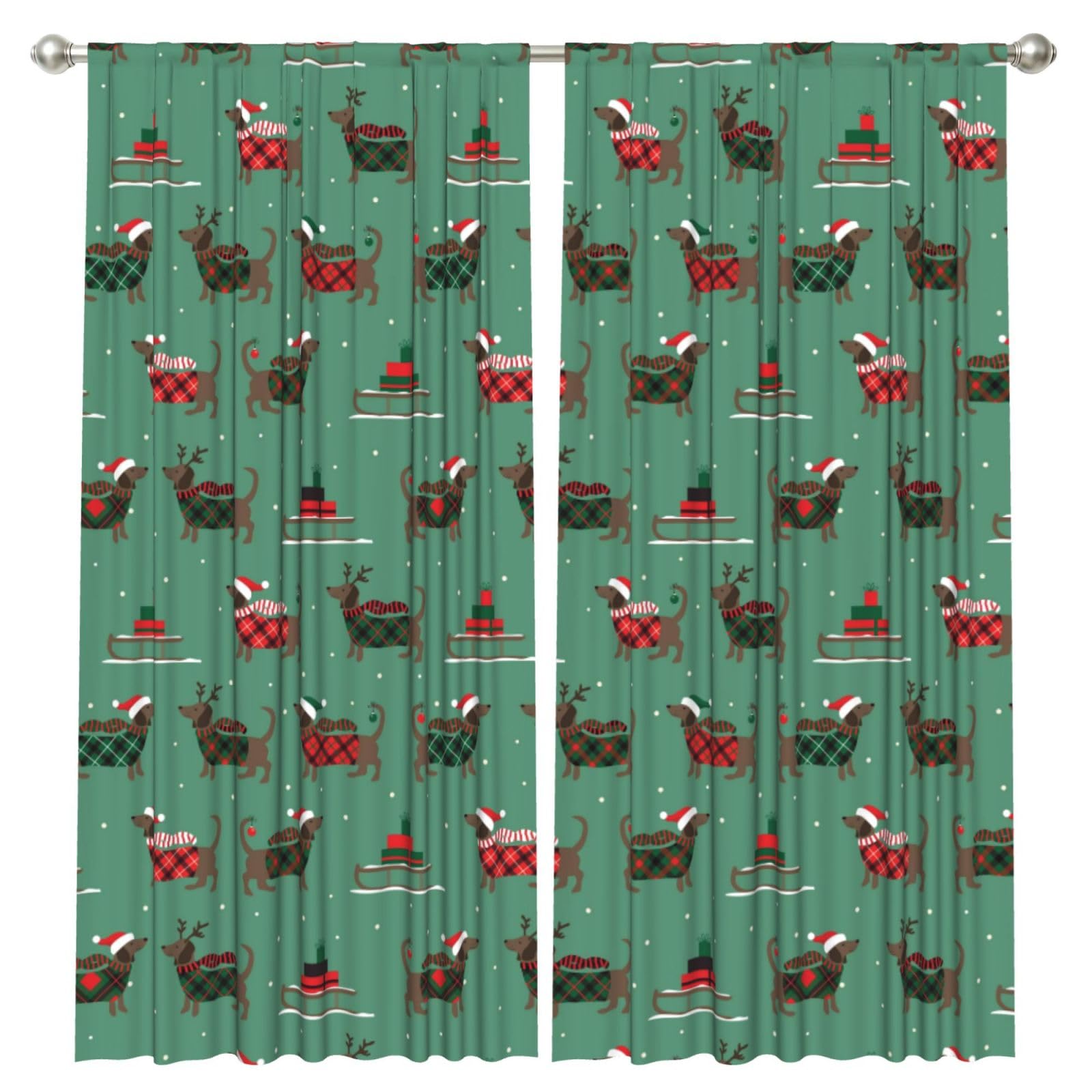 InOmak Dachshund, 2 Panels Window Curtains 52 x 84 Inch Blackout Curtains for Living Room Bedroom