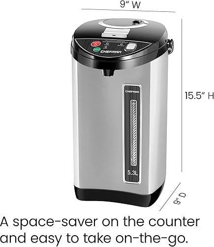 Miniatura 8 de Chefman Instant Electric RJ16-SS pava eléctrica con bloqueo de seguridad para evitar derrames 53l56qt calentador de agua