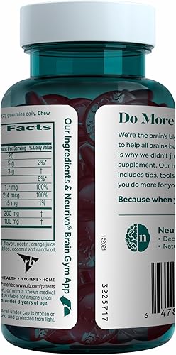 Miniatura 9 de NEURIVA Suplemento cerebral Plus para memoria, enfoque y concentración + función cognativa con vitaminas B6 y B12 y Nootrópicos clínicamente