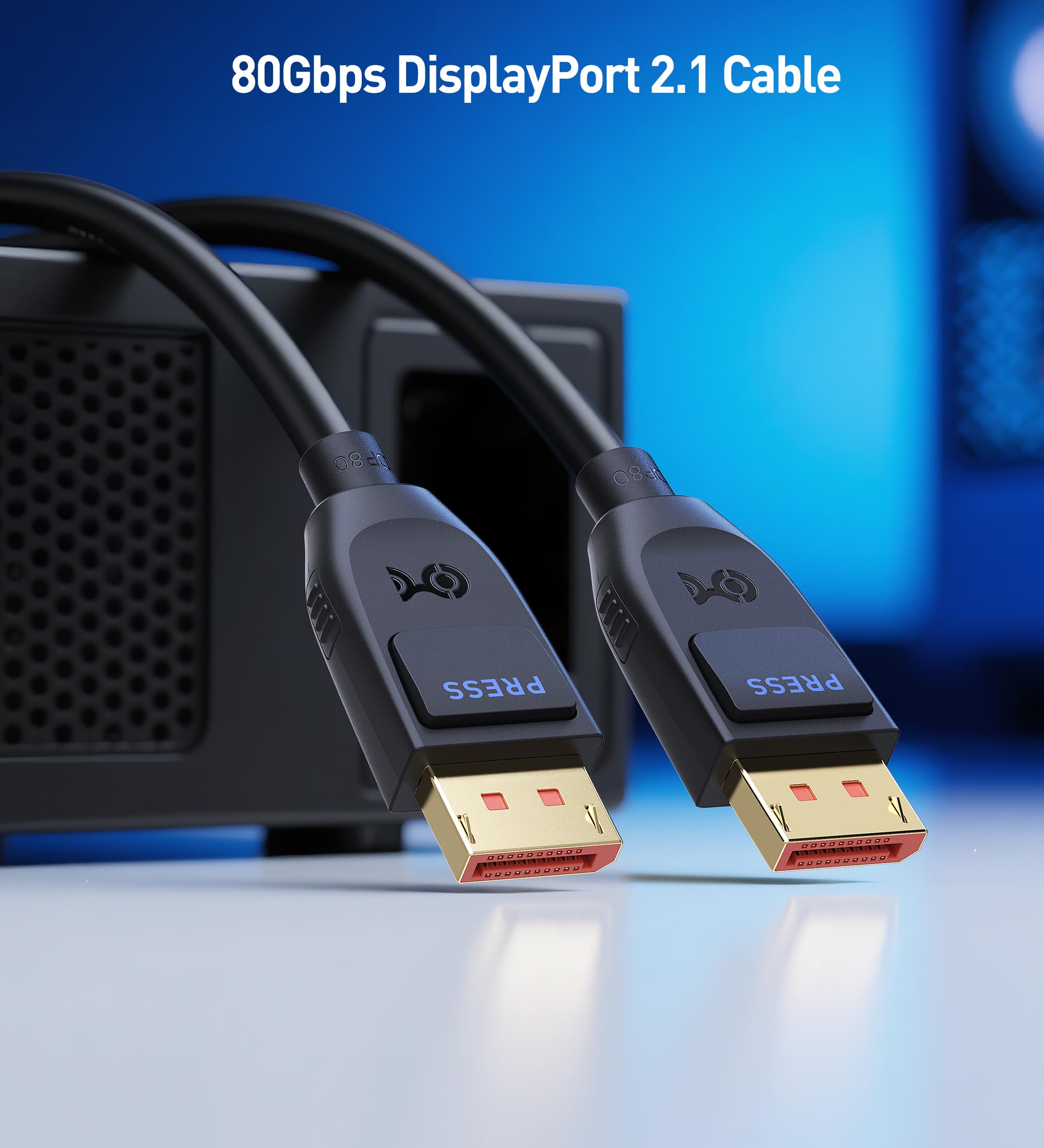 Cable Matters Cavo DisplayPort 2.1 da 80 Gbps, 9.8ft / 3 m, nero