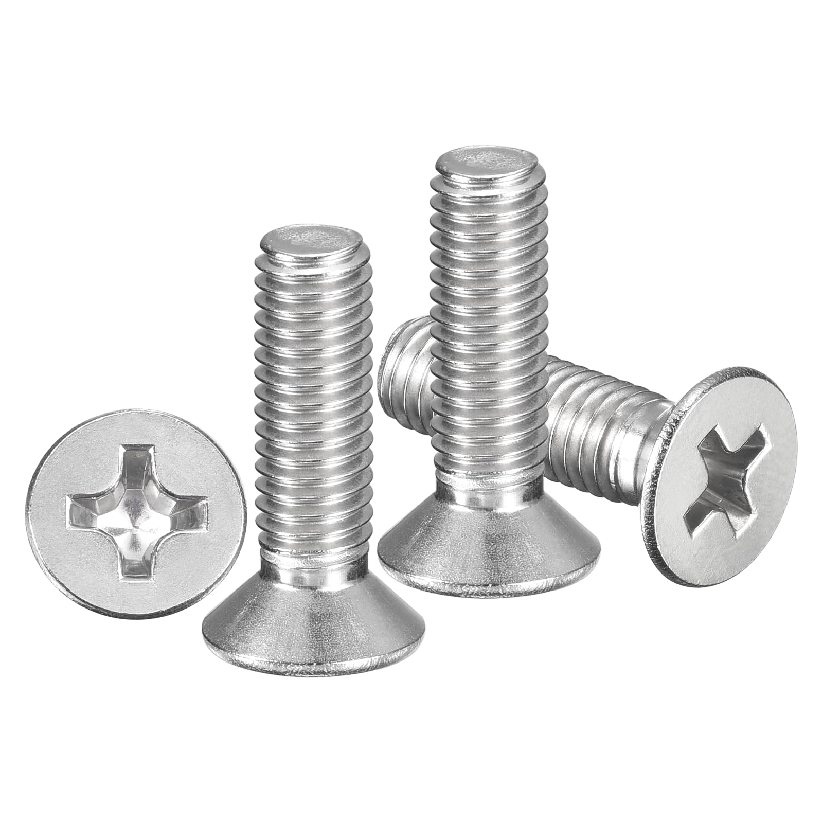 METALLIXITY Phillips Flat Head Machine Screws Bolts (M5-0.8x18) 50Pcs, Stainless Steel 304 Countersunk Cross Screws - for Household Indoor Maintenance Installment DIY, Silver โ image 1