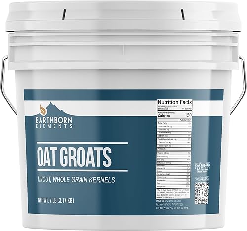 Earthborn Elements Granos de avena (1 galón), buena fuente de hierro y fibra, siempre puros