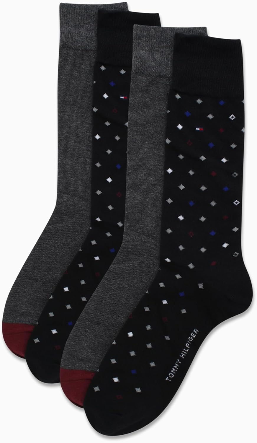 Tommy Hilfiger Men's Reinforced Heel Cotton Dress Socks (4-Pack) - Image 4