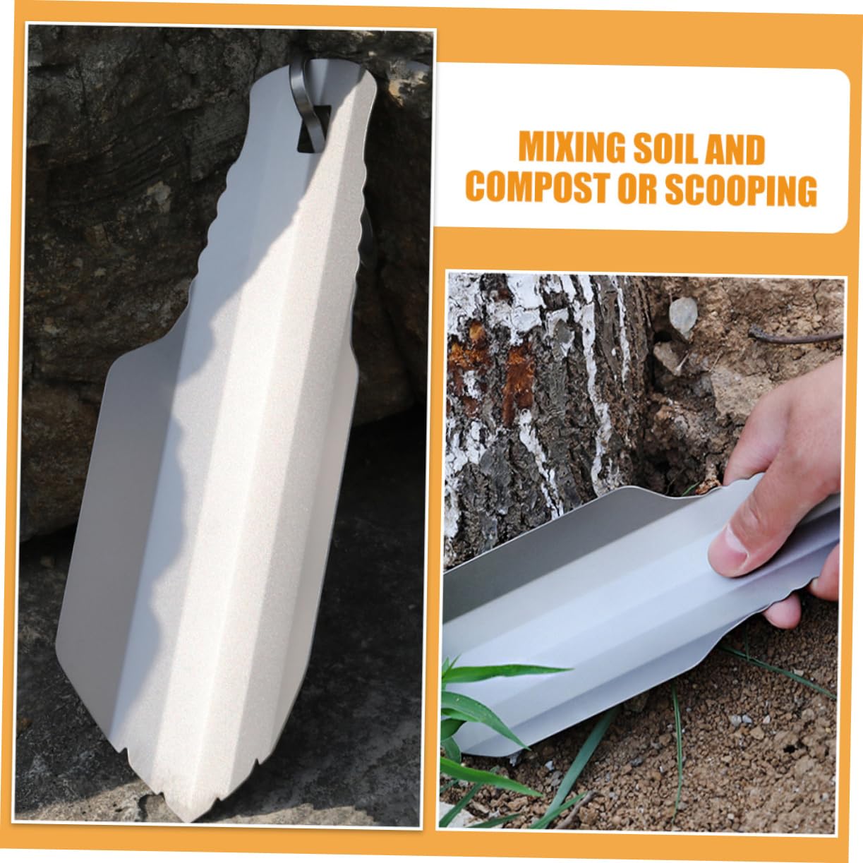 BESPORTBLE Strumenti all'aperto Pala per piantare Pala Portatile Pala per Il compostaggio Pala per erbicidi attrezzo Pala da Giardino in Titanio Pale da Giardino per piantare Silver
