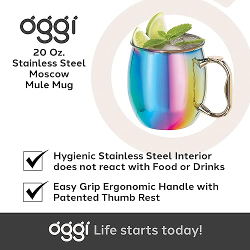 Vista 19 de Oggi Taza de acero inoxidable Moscow Mule - 20 oz, gris pizarra Gris (Slate Gray)