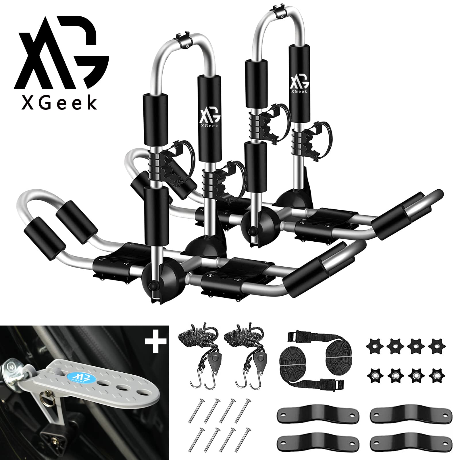 Buy XGEEK Kayak Roof Rack(with car Door Stop) 4in1 for Kayak
