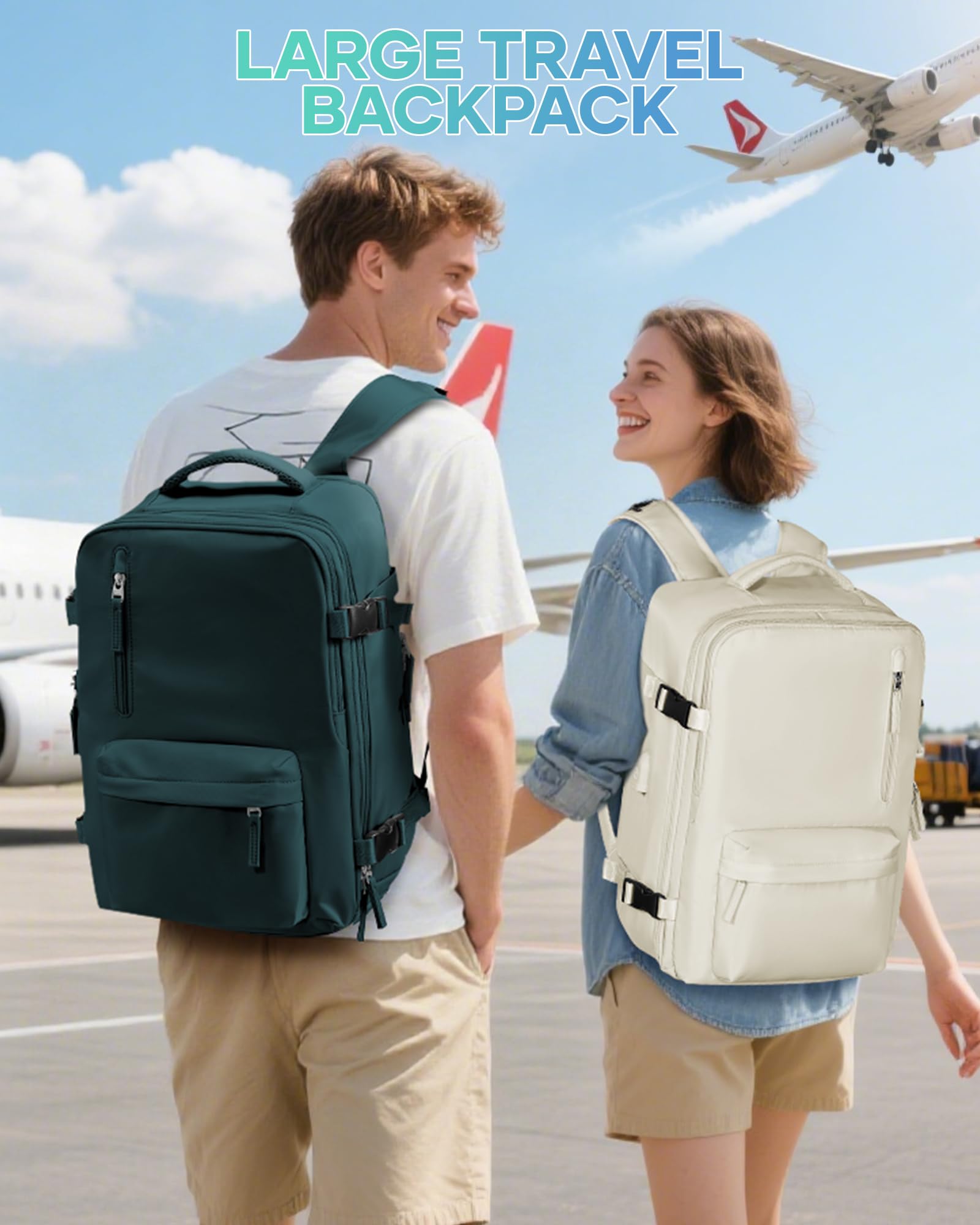 SZLX Zaino Ryanair 40x30x20 Sottovuoto Bagaglio a Mano 40x20x25 Donna Zaino da Viaggio 40x30x20 Wizzair Borse da Cabina per Easyjet 45x36x20 Uomo per Laptop 14 Pollici con Porta USB e Porta Scarpe