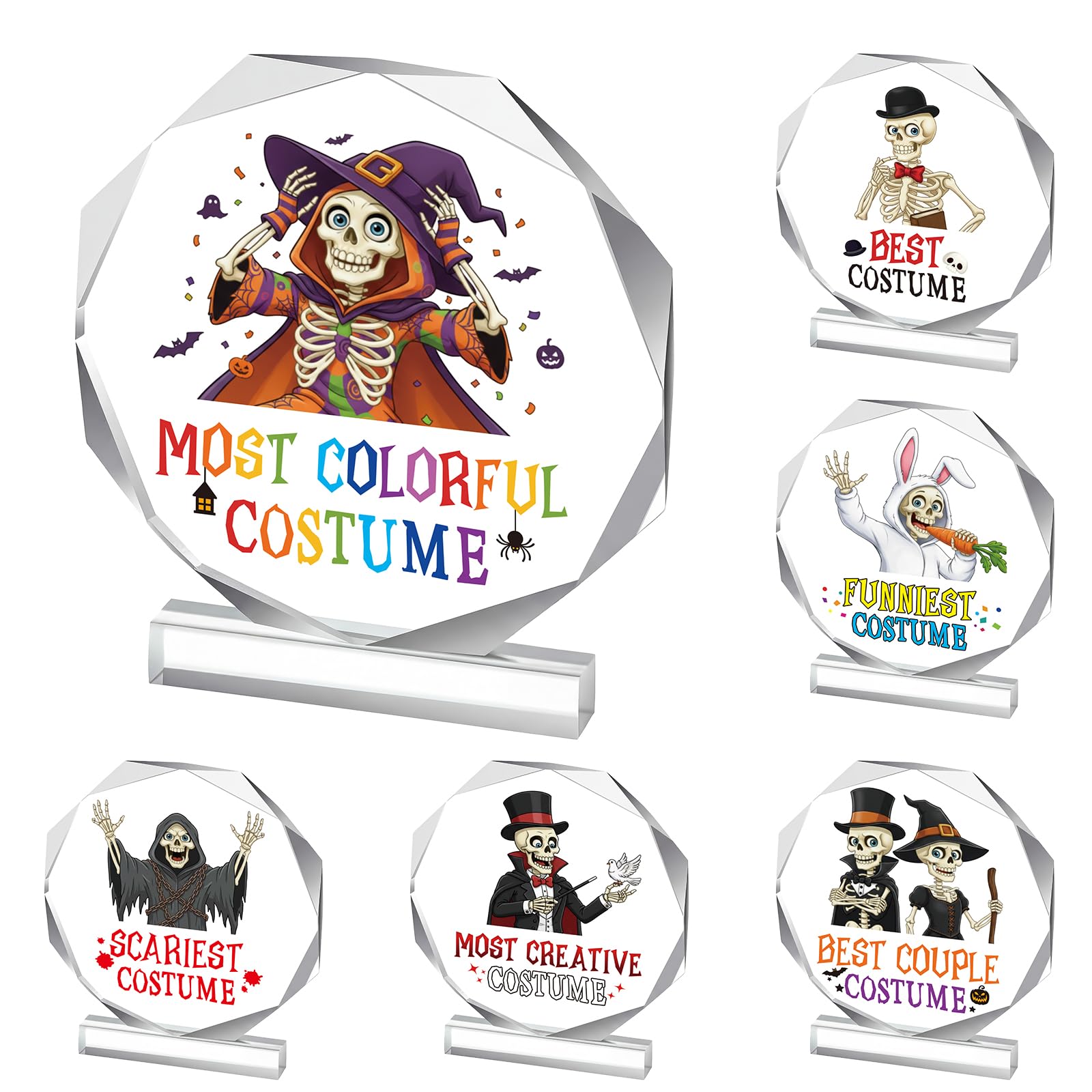 Geetery 6 Halloween Costume Contest Acrylic Trophy Awards Adults