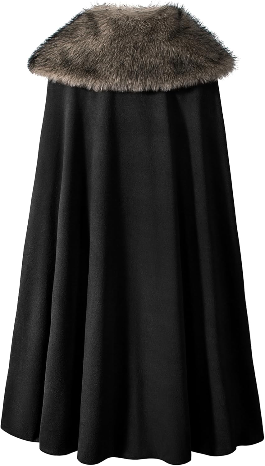 Mens Viking Robe Costume Fur Cloak Shoulder Lengthened Cape Medieval King Lord Cape LARP Cosplay - Image 4