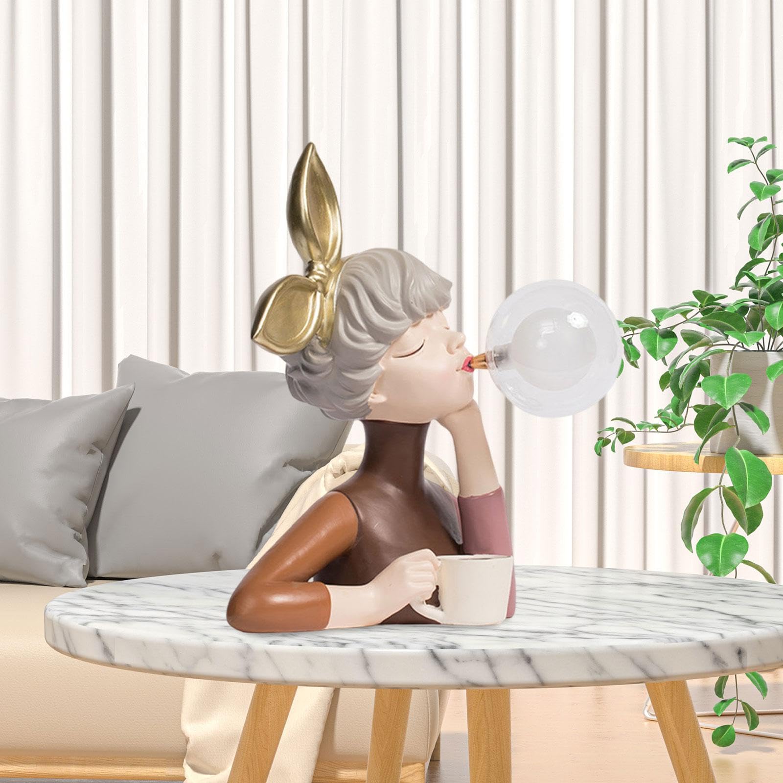 Lámpara de Noche Infantil para Mesa Lámpara de Burbuja Figura Decorativa de Resina Ornamento Adecuada para Dormitorio Lectura Oficinas, Estilo a