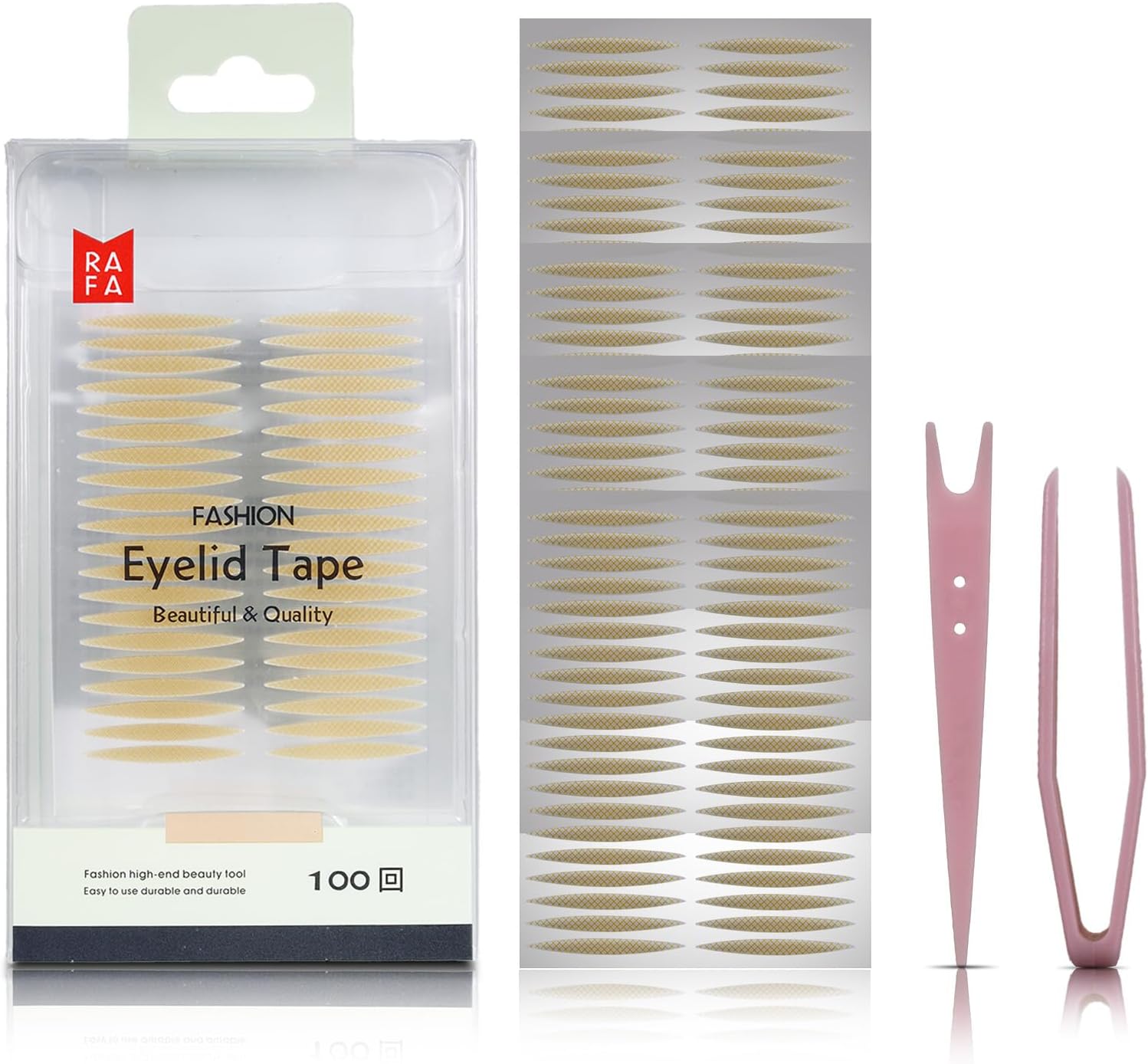 mercham 200 Pieces Eyelid Lift Strips, Self-Adhesive Invisible Double Eyelid Lift Strips, Double Eyelid Tape for Hooded Eyes & Droopy & Uneven & Mono-eyelids, Instant Eye Lift Without Surgery (3MM)